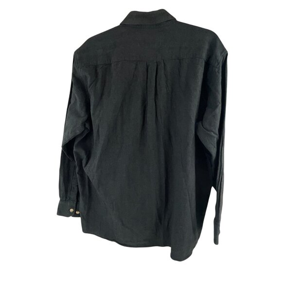 American Legend Outfitters Mens Long Sleeve Button-Up Shirt XL Black Goth Casual - Picture 2 of 6